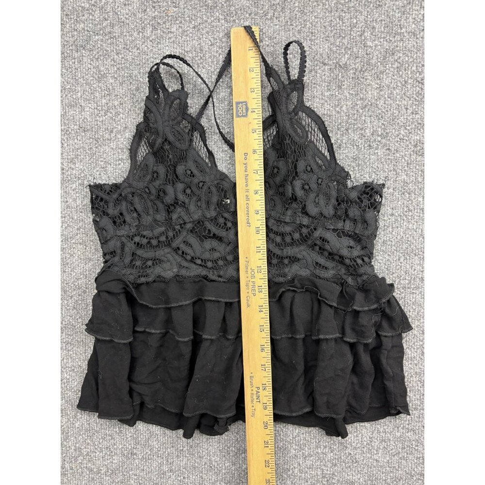 POL Black Lace Ruffle Tank Top - Picture 3 of 6